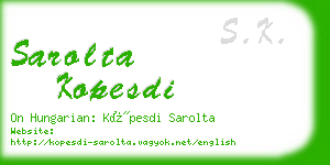 sarolta kopesdi business card